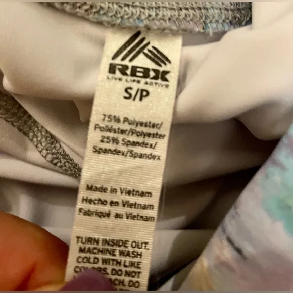 RBX Brush Stroke Paint Splatter Print Watercolor Colorful Leggings Sz S P SP - Picture 10 of 16